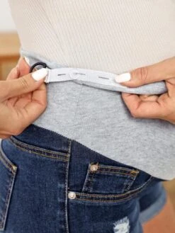 SHEIN Maternity Wideband Waist Ripped Roll Hem Denim Shorts -Curated Swimwear 1679394519658ac107aadf51149b494236635d2b87 thumbnail 405x552