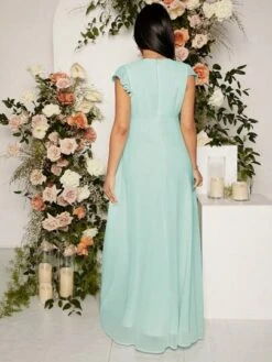 SHEIN Maternity Surplice Neck Butterfly Sleeve Twist Dress