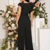 SHEIN Maternity Ruffle Trim Belted Wide Leg Jumpsuit -Curated Swimwear 167945417785f732e717199a6c08a2aaee1f15435d thumbnail 405x552