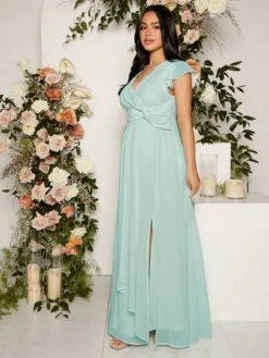 SHEIN Maternity Surplice Neck Butterfly Sleeve Twist Dress -Curated Swimwear 1679454178af74d96862ce576935cf23ec68612031 thumbnail 405x552