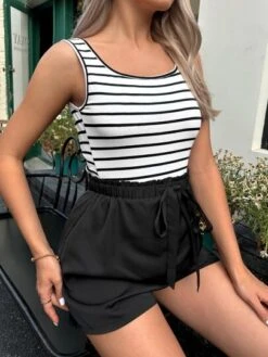 SHEIN Maternity Striped Tank Top & Paperbag Waist Shorts -Curated Swimwear 16795380979b5410add44ab539c1e853fcc7781f46 thumbnail 405x552
