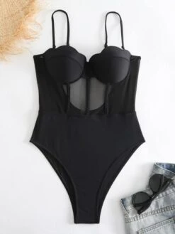 Contrast Mesh Underwire One Piece Swimsuit -Curated Swimwear 1679628513cf85dc46f6cdc5fb5e92ec8d656cba75 thumbnail 405x552