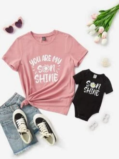 SHEIN Maternity 1pc Slogan Graphic Zipper Side Tee -Curated Swimwear 167962856098e66daf00dffc0e45b4022958854bd9 thumbnail 405x552