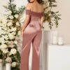 SHEIN Maternity Off Shoulder Satin Jumpsuit -Curated Swimwear 1679635560062baecd7daadb46c417b8785561a430 thumbnail 405x552