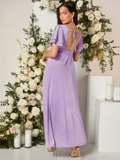 SHEIN Maternity Butterfly Sleeve Split Thigh Satin Dress -Curated Swimwear 167963823696b341a5b1158dda7f80ed923d836f4f thumbnail 405x552