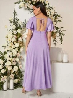 SHEIN Maternity Butterfly Sleeve Split Thigh Satin Dress -Curated Swimwear 1679638242321ca484af2e0ae0b67828c3d386ed72 thumbnail 405x552