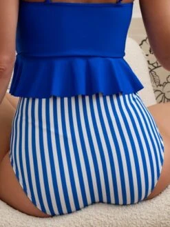Striped Ruffle Hem Bikini Swimsuit -Curated Swimwear 1679640575b038a3273550c2e8a0e4cd6f2698181d thumbnail 405x552