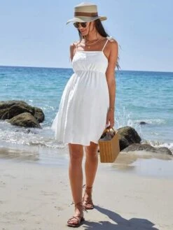 SHEIN Maternity Swiss Dot Tie Shoulder Cami Dress -Curated Swimwear 16796600776737343e61472e548d2c06ef5f96b440 thumbnail 405x552