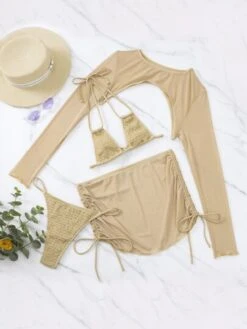 Plain Halter Triangle Bikini Swimsuit With Cover Up Set -Curated Swimwear 1679883289b4592011ca45c344ad95efbe76c5564d thumbnail 405x552