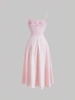 SHEIN MOD Lace Up Front Cami Dress