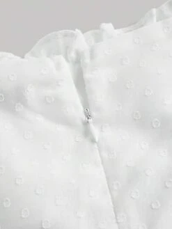 SHEIN MOD Swiss Dot Lace Up Front Frill Trim Dress -Curated Swimwear 1679898897ffe00c8cd694aa37ceb237e604c437d9 thumbnail 405x552