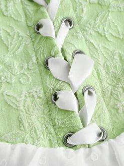 SHEIN MOD Swiss Dot Lace Up Front Frill Trim Dress -Curated Swimwear 16798989004806c65b090aedf54becff2610aa8654 thumbnail 405x552