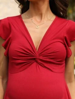 Maternity Twist Front Butterfly Sleeve Tee -Curated Swimwear 1679909601f421f2b15b6ca05441a8354a9f5c7152 thumbnail 405x552