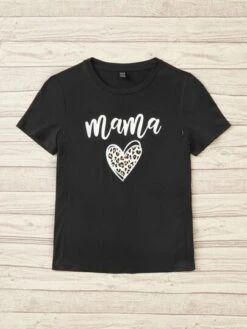 SHEIN Maternity 1pc Heart & Letter Graphic Nursing Tee -Curated Swimwear 1679919506d59f17ce004544134362fc73e4f7db74 thumbnail 405x552