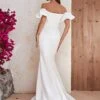 Giffniseti Off Shoulder Ruched Bust Mermaid Hem Satin Formal Dress