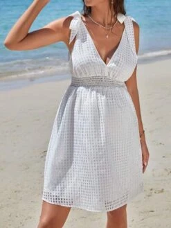 SHEIN Maternity Tie Shoulder V Neck Dress -Curated Swimwear 1679972377ccbcabfddcc8ed255f6ebbf76675a89d thumbnail 405x552