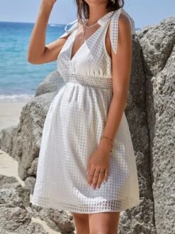 SHEIN Maternity Tie Shoulder V Neck Dress -Curated Swimwear 16799723818fa13bf3712dc8764624ac55ddd0f8c0 thumbnail 405x552