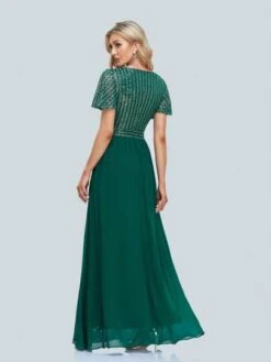 Contrast Sequin Formal Dress