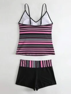 Striped Shorts Bikini Swimsuit