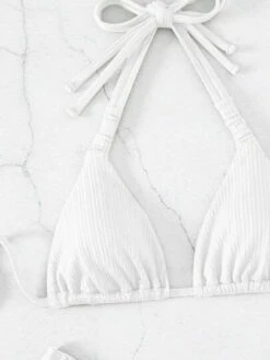 Cable Knit Bikini Set Halter Triangle Bra & Cheeky Bottom 2 Piece Bathing Suit -Curated Swimwear 16800557462718a6b95460b322f47e2af2d9a0419b thumbnail 405x552