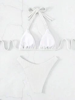 Cable Knit Bikini Set Halter Triangle Bra & Cheeky Bottom 2 Piece Bathing Suit -Curated Swimwear 168005575133eed8040539769032fcad93744d2b6f thumbnail 405x552