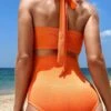 SHEIN Maternity Solid Halter Bikini Swimsuit -Curated Swimwear 1680062681e32bae2d6354f33aef2f33c31b57134a thumbnail 405x552