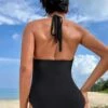 SHEIN Maternity Solid Halter One Piece Swimsuit -Curated Swimwear 16800627585cb6781858a4853780f2e15cf26cd2a3 thumbnail 405x552