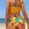 SHEIN Maternity Tropical Print Ruffle Trim Bikini Swimsuit -Curated Swimwear 16800627928c92d72f18a3e0d4451e561e5a7f8363 thumbnail 405x552