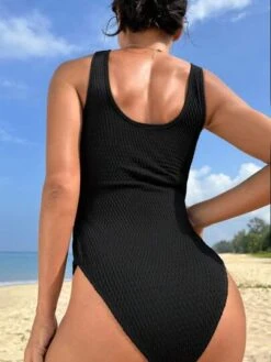 SHEIN Maternity Solid Ring Linked One Piece Swimsuit