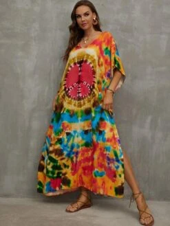 Tie Dye Cover Up Dress -Curated Swimwear 16801601745f02b116ac56e4d75893ea5f6f68ef6a thumbnail 405x552
