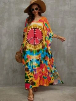 Tie Dye Cover Up Dress -Curated Swimwear 168016017602568b5a8d7b6cc9485e059ee6167c75 thumbnail 405x552