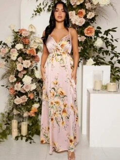 SHEIN Maternity Floral Print Belted Cami Dress -Curated Swimwear 16801623675e17e5fde0246edbdbce54e86b74d36d thumbnail 405x552