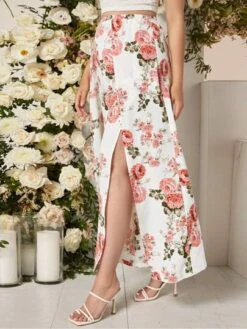 SHEIN Maternity Floral Print Adjustable Waist Split Thigh Wide Leg Pants -Curated Swimwear 1680168667eebaaa057f220ed737731329a76ce42b thumbnail 405x552