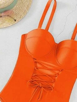 BOUDOIRCORE Lace Up Front Underwire One Piece Swimsuit -Curated Swimwear 168022639210c8a1d480d6e43148167ed3b5084314 thumbnail 405x552