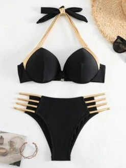 BOUDOIRCORE Contrast Binding Push Up Bikini Swimsuit -Curated Swimwear 16802264141b9b73068b419e235b40d34229324309 thumbnail 405x552