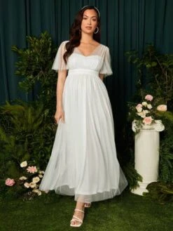 SHEIN Maternity Split Sleeve Mesh Overlay Dress -Curated Swimwear 1680230003492f635eb9f2e0729998838c560b3c00 thumbnail 405x552