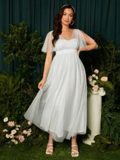 SHEIN Maternity Split Sleeve Mesh Overlay Dress -Curated Swimwear 16802300078c08645a441553c986806e33ae45f160 thumbnail 405x552