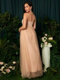 SHEIN Maternity Contrast Mesh Flare Hem Cami Dress -Curated Swimwear 168023011337532ec7c1894ed5620e45ecd6035164 thumbnail 405x552