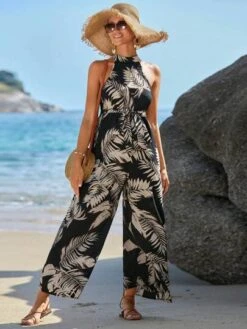 SHEIN Maternity Tropical Print Halter Neck Belted Jumpsuit -Curated Swimwear 168023968949ba1ec41fe46cd96cd35a4a7abbe569 thumbnail 405x552