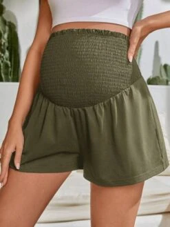 SHEIN Maternity Frill Trim Smocked Wide Waistband Wide Leg Shorts -Curated Swimwear 1680250351c182bd568f79e3aeb8585d165b7e4c7c thumbnail 405x552