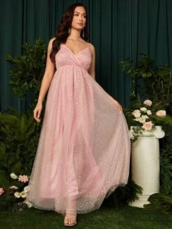 SHEIN Maternity Surplice Neck Mesh Cami Dress -Curated Swimwear 16803495279edaef67f0bf4745525fb942c648d268 thumbnail 405x552