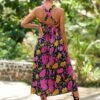 SHEIN Maternity Floral Print Halter Neck Dress -Curated Swimwear 1680488300ea5e67b18728f99121c332564efcd723 thumbnail 405x552