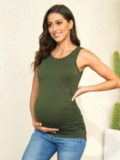 Maternity Ruched Tank Top -Curated Swimwear 16805088697125facf8160492885ebcddda5b23bc6 thumbnail 405x552