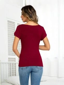 DEARCASE Maternity Solid Petal Sleeve Tee