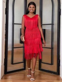 Fringe Trim Bodycon Dress -Curated Swimwear 1680590932e21e91f14b28888484dd3a47b7406ae1 thumbnail 405x552