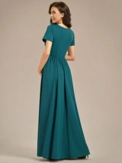 EVER-PRETTY Maternity Surplice Neck Solid Maxi Dress