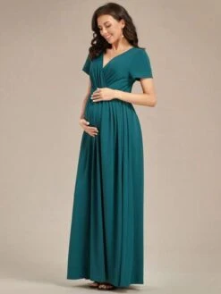 EVER-PRETTY Maternity Surplice Neck Solid Maxi Dress -Curated Swimwear 1680602563945a2ec1f682ebce9bd9650c5bf3a64c thumbnail 405x552