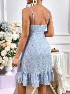 SHEIN Maternity Allover Plants Print Ruffle Trim Wrap Knot Side Cami Dress -Curated Swimwear 168075050702b0211b212468b02ec0ad7d7961b879 thumbnail 405x552