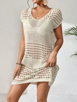 Hollow Out Batwing Sleeve Cover Up Dress Without Bikini -Curated Swimwear 168075296231dd1b63e44f091446361baf3d001cb0 thumbnail 405x552