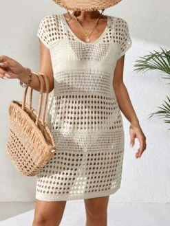 Hollow Out Batwing Sleeve Cover Up Dress Without Bikini -Curated Swimwear 1680752967acc84413af5b578b77c2f5b08034ab69 thumbnail 405x552